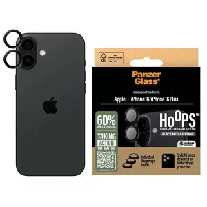 PanzerGlass Hoops kamera lencse védő edzett üveg fekete szegéllyel iPhone 16/16 Plus