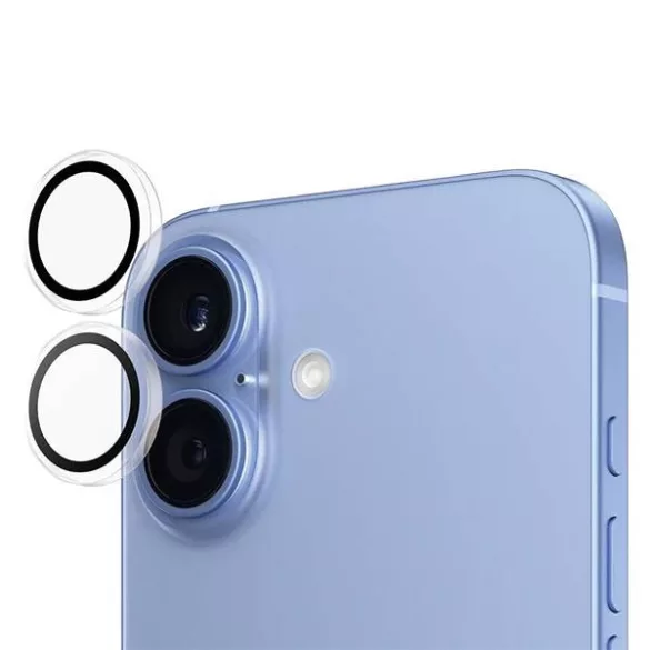 PanzerGlass Hoops kamera lencse védő edzett üveg átlátszó-fekete szegéllyel iPhone 16/16 Plus