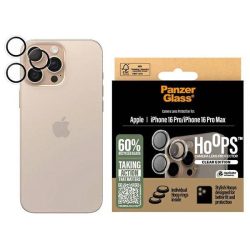   PanzerGlass Hoops kamera lencse védő edzett üveg átlátszó-fekete szegéllyel iPhone 16 Pro/16 Pro Max