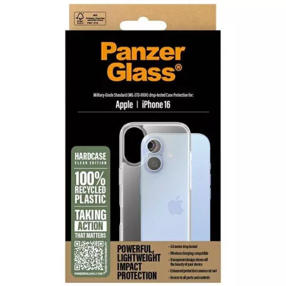 PanzerGlass HardCase tok iPhone 16 - átlátszó