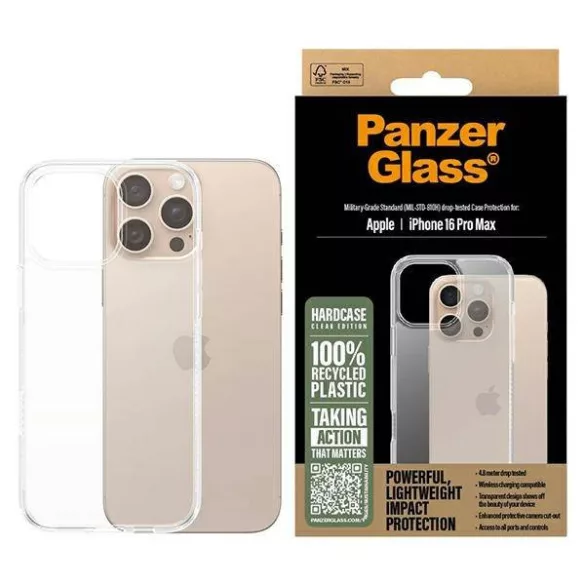PanzerGlass HardCase tok iPhone 16 Pro Max - átlátszó