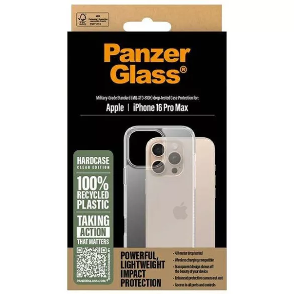 PanzerGlass HardCase tok iPhone 16 Pro Max - átlátszó