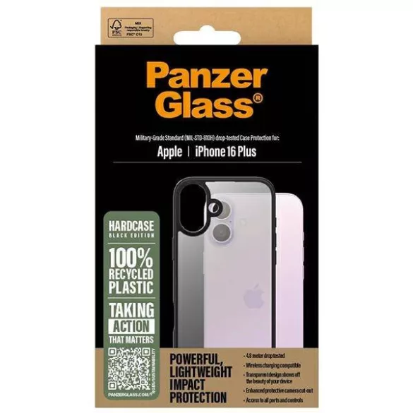 PanzerGlass HardCase tok iPhone 16 Plus - fekete