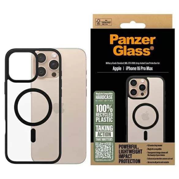 PanzerGlass HardCase MagSafe-kompatibilis tok iPhone 16 Pro Max - fekete