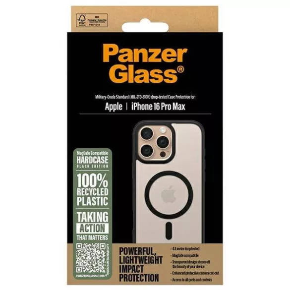 PanzerGlass HardCase MagSafe-kompatibilis tok iPhone 16 Pro Max - fekete