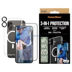   PanzerGlass 3 az 1-ben csomag iPhone 16 Plus 6,7" D3O keménytok + UWF+ képernyővédő + B1293+2863+1283 lencse