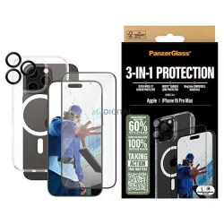   PanzerGlass 3 az 1-ben csomag iPhone 16 Pro Max 6,9" D3O keménytok + UWF+ képernyővédő + B1294+2864+1284 lencse