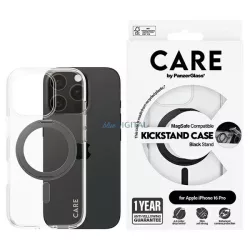  PanzerGlass Feature Kickstand MagSafe-kompatibilis tok iPhone 16 Pro - fekete-átlátszó