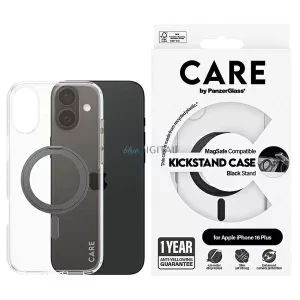 PanzerGlass Feature Kickstand MagSafe-kompatibilis tok iPhone 16 Plus - fekete-átlátszó