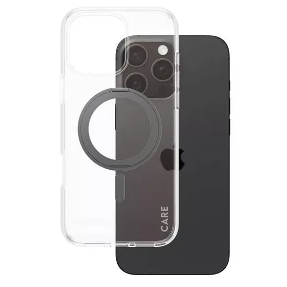 PanzerGlass Feature Kickstand MagSafe-kompatibilis tok iPhone 16 Pro Max - fekete-átlátszó