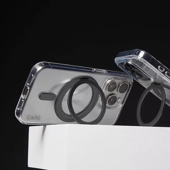 PanzerGlass Feature Kickstand MagSafe-kompatibilis tok iPhone 16 Pro Max - fekete-átlátszó
