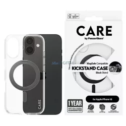  PanzerGlass Feature Kickstand MagSafe-kompatibilis tok iPhone 16 - fekete-átlátszó