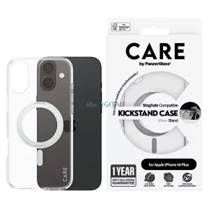 PanzerGlass Feature Kickstand MagSafe-kompatibilis tok iPhone 16 Plus - ezüst színű