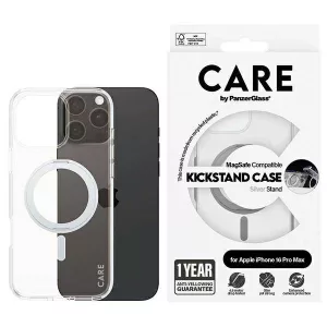 PanzerGlass Feature Kickstand MagSafe-kompatibilis tok iPhone 16 Pro Max - ezüst színű