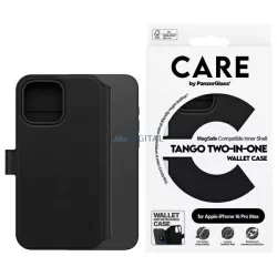   PanzerGlass Feature Tango MagSafe-kompatibilis könyvtok iPhone 16 Pro Max - fekete