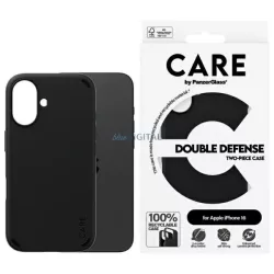 PanzerGlass Feature Double Defense tok iPhone 16 - fekete