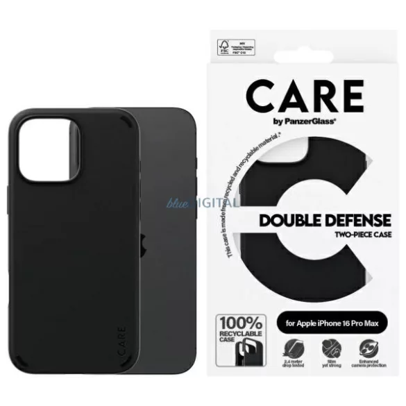 PanzerGlass Feature Double Defense tok iPhone 16 Pro Max - fekete