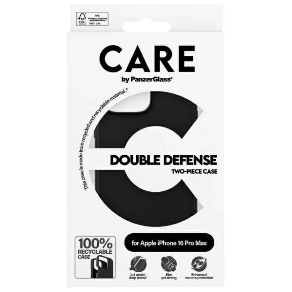 PanzerGlass Feature Double Defense tok iPhone 16 Pro Max - fekete