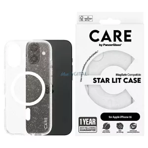 PanzerGlass Flagship Star Lit MagSafe-kompatibilis tok iPhone 16 - fehér