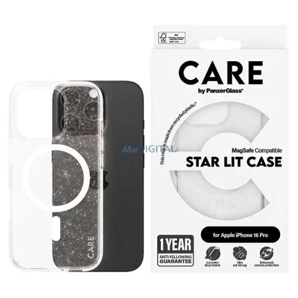 PanzerGlass Flagship Star Lit MagSafe-kompatibilis tok iPhone 16 Pro - fehér