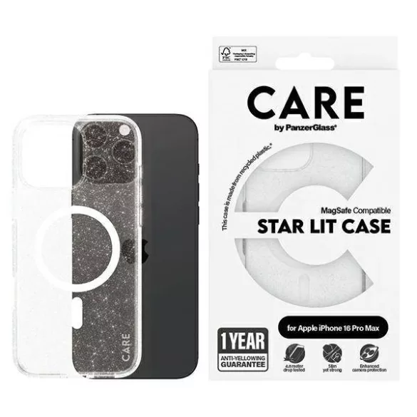 PanzerGlass Flagship Star Lit MagSafe-kompatibilis tok iPhone 16 Pro Max - fehér