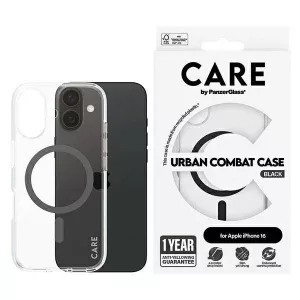 PanzerGlass Flagship MagSafe-kompatibilis tok iPhone 16 - fekete-átlátszó