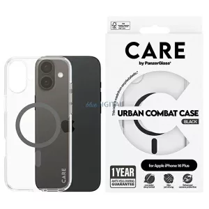 PanzerGlass Flagship MagSafe-kompatibilis tok iPhone 16 Plus - fekete-átlátszó