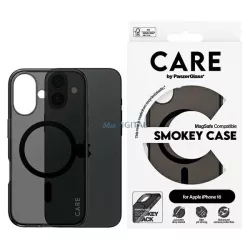   PanzerGlass Flagship MagSafe-kompatibilis tok iPhone 16 - fekete átlátszó