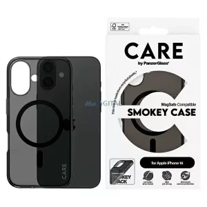 PanzerGlass Flagship MagSafe-kompatibilis tok iPhone 16 - fekete átlátszó