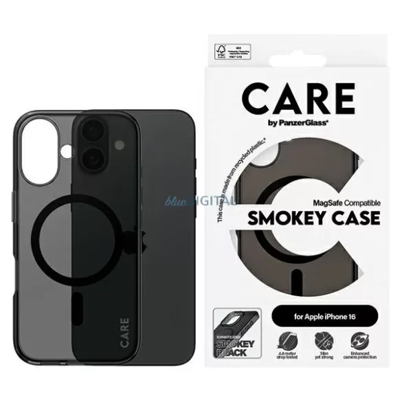 PanzerGlass Flagship MagSafe-kompatibilis tok iPhone 16 - fekete átlátszó