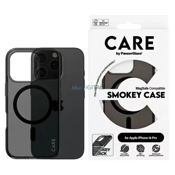 PanzerGlass Flagship MagSafe-kompatibilis tok iPhone 16 Pro - fekete átlátszó
