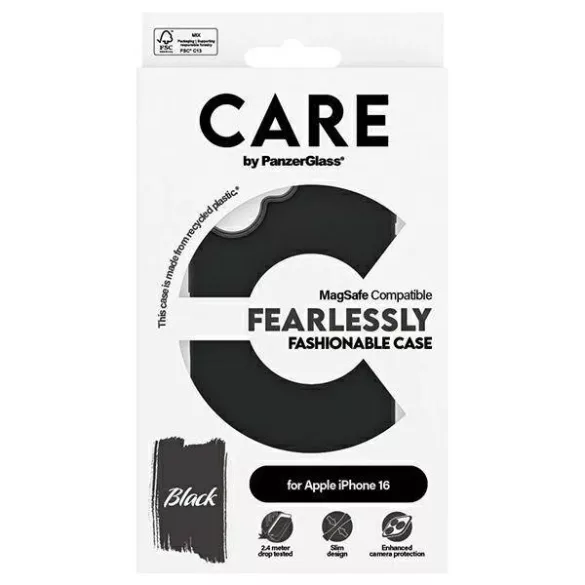 PanzerGlass Fashion MagSafe-kompatibilis tok iPhone 16 - fekete