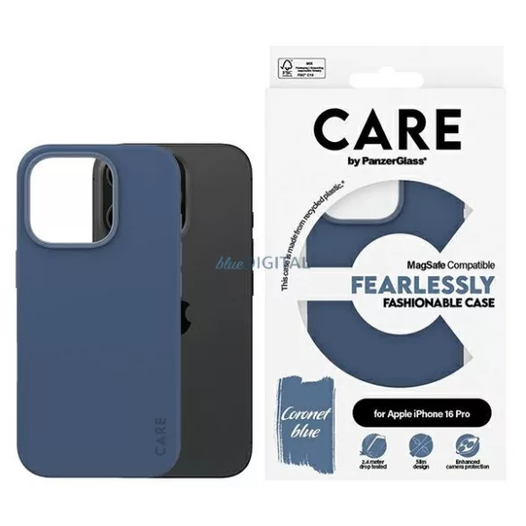 PanzerGlass Fashion MagSafe-kompatibilis tok iPhone 16 Pro - kék