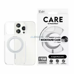   CARE by PanzerGlass kitámasztható MagSafe tok iPhone 15 Pro - ezüst