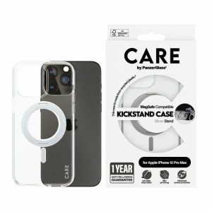 CARE by PanzerGlass kitámasztható MagSafe tok iPhone 15 Pro Max - ezüst