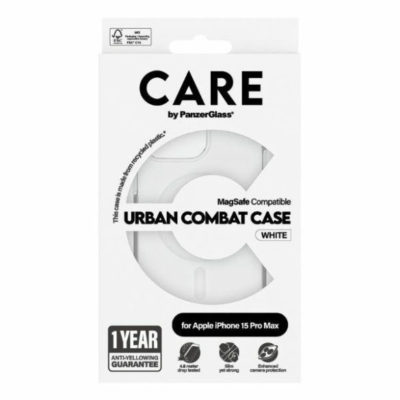 CARE by PanzerGlass Urban Combat MagSafe tok iPhone 15 Pro Max - fehér