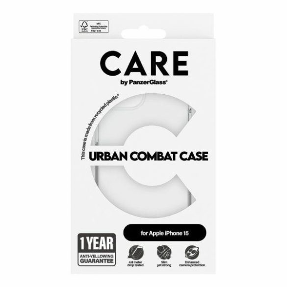 CARE by PanzerGlass Urban Combat tok iPhone 15 - átlátszó