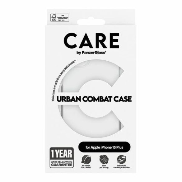 CARE by PanzerGlass Urban Combat tok iPhone 15 Plus - átlátszó