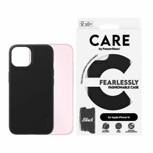 CARE by PanzerGlass Fearlessly Fashionable tok iPhone 15 - fekete