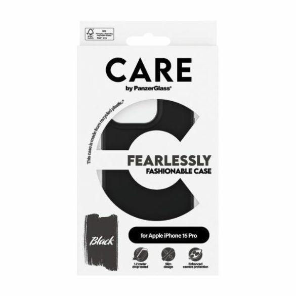 CARE by PanzerGlass Fearlessly Fashionable tok iPhone 15 Pro - fekete