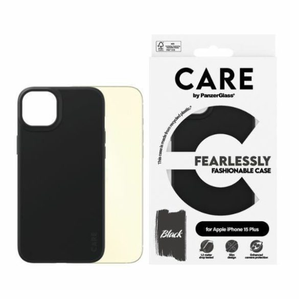 CARE by PanzerGlass Fearlessly Fashionable tok iPhone 15 Plus - fekete