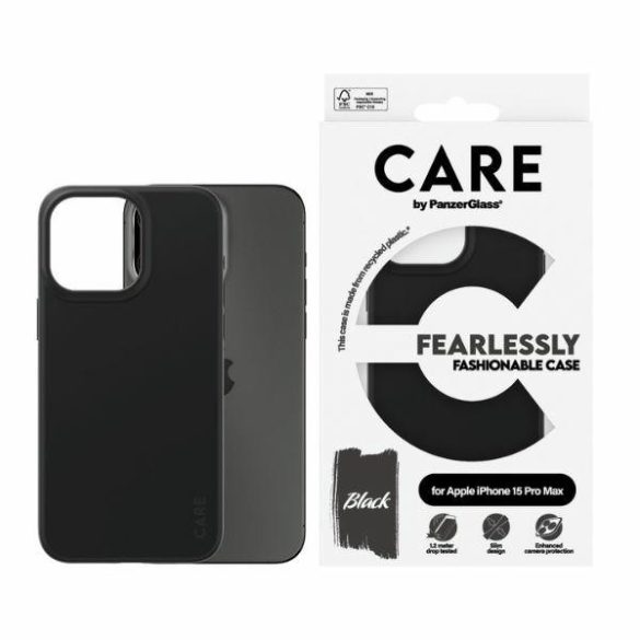 CARE by PanzerGlass Fearlessly Fashionable tok iPhone 15 Pro Max - fekete