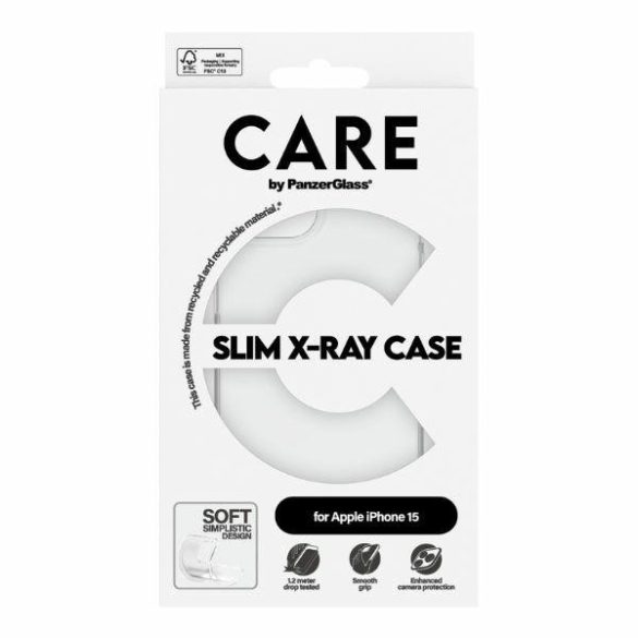 CARE by PanzerGlass Slim X-Ray tok iPhone 15 - átlátszó