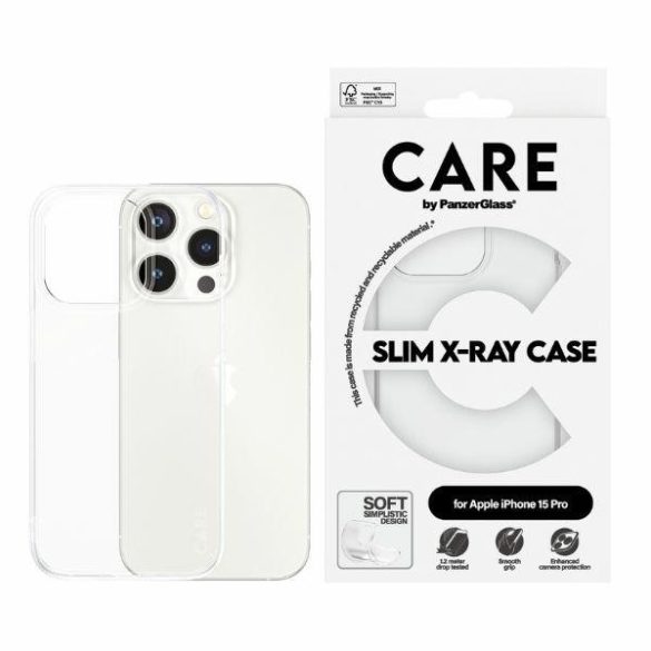 CARE by PanzerGlass Slim X-Ray tok iPhone 15 Pro - átlátszó