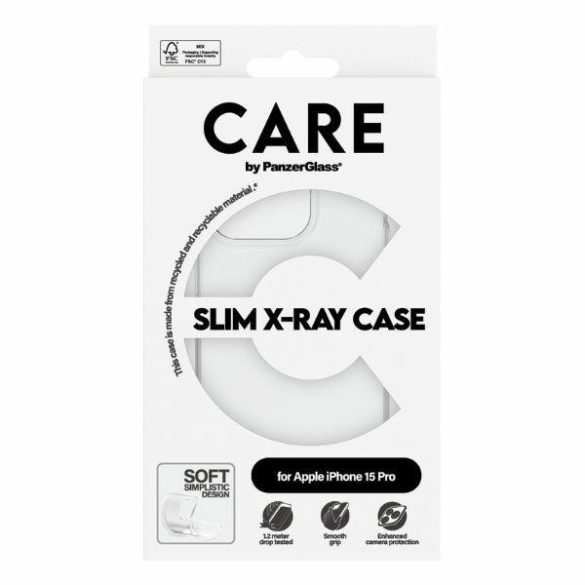 CARE by PanzerGlass Slim X-Ray tok iPhone 15 Pro - átlátszó