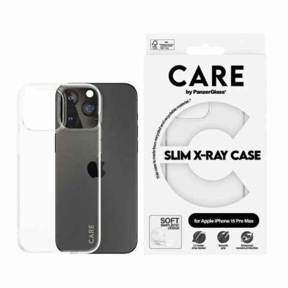 CARE by PanzerGlass Slim X-Ray tok iPhone 15 Pro Max - átlátszó