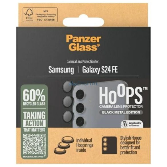 PanzerGlass Hoops Camera kamera lencse védő fólia fekete szegéllyel Samsung Galaxy S24 FE