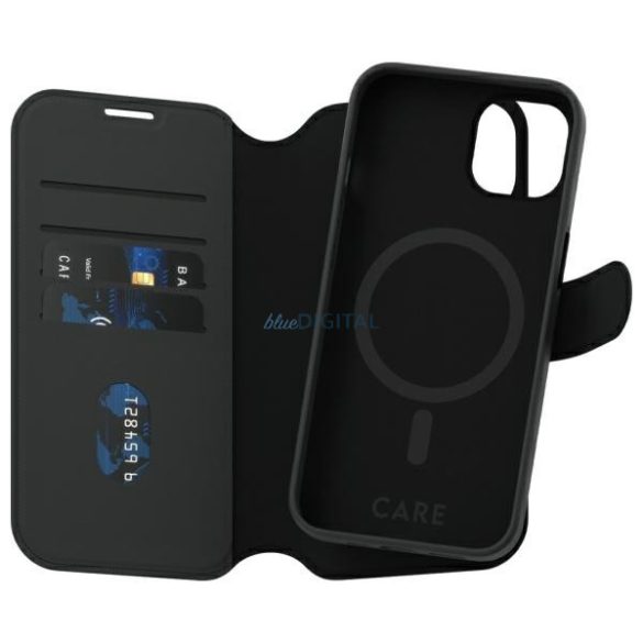 CARE by PanzerGlass Feature Tango 2in1 Wallet MagSafe-kompatibilis könyvtok iPhone 15 - fekete