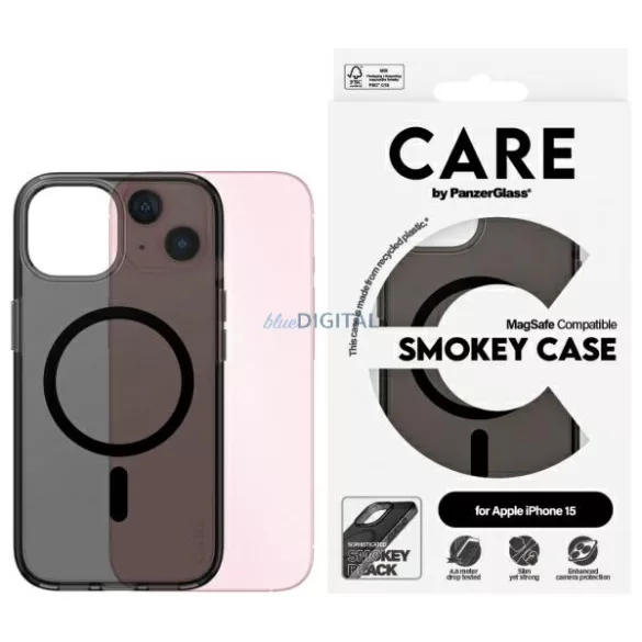 CARE by PanzerGlass Flagship MagSafe-kompatibilis tok iPhone 15 - fekete