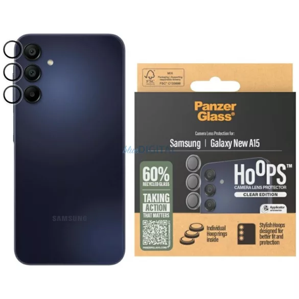Edzett lencse üveg PanzerGlass Hoops lencse védő a Samsung Galaxy A16 / A16 5G transzpa